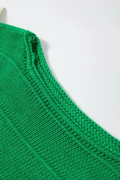 Hot Dear-Lover Bow Knot Cut Out Round Neck Loose Sweater Bright Green