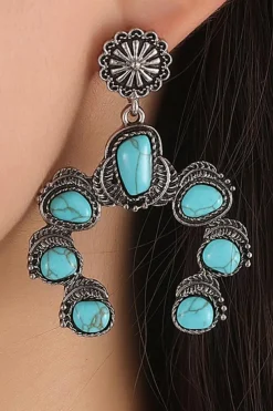 New Dear-Lover Retro Western Turquoise Decor Drop Earring Bright Green