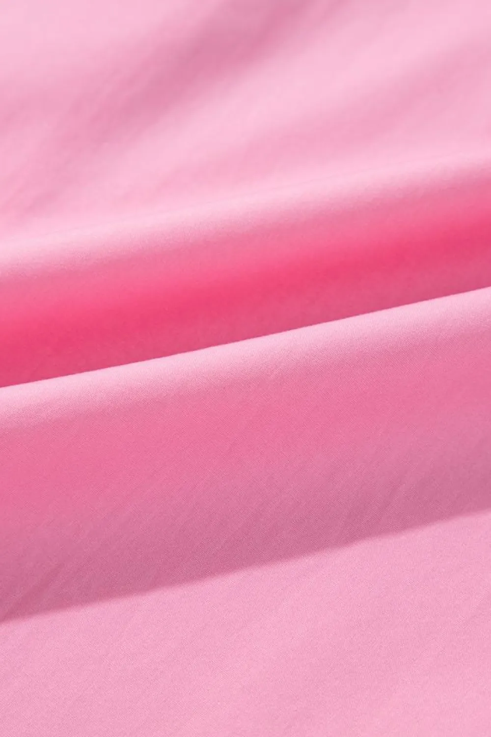 Sale Dear-Lover Balloon Sleeve Button Up Mini Shirt Dress Bright Pink