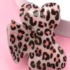 Clearance Dear-Lover Leopard Print Bowknot Shape Claw Clip Bright Pink