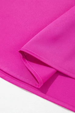 Best Dear-Lover Silky V Neck Dolman Blouse Bright Pink