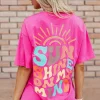 Discount Dear-Lover SUNSHINE ON MY MIND Graphic Tee Bright Pink