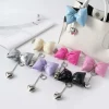 Sale Dear-Lover Sweet PU Leather Bow Knot Heart Keychain Bright Pink