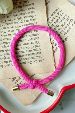 Online Dear-Lover Textured Knotted Thicken Hair Tie Bright Pink