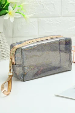 Outlet Dear-Lover Basic Solid Color PU Square Makeup Bag Bristol Black