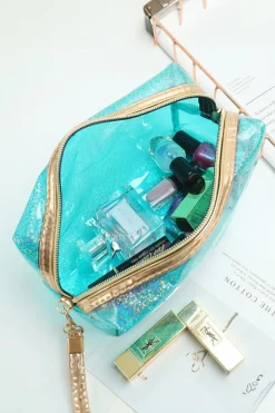 Outlet Dear-Lover Basic Solid Color PU Square Makeup Bag Bristol Black