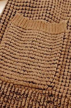 Outlet Dear-Lover Chunky Waffle Knit Oversized Collar Cardigan Brown