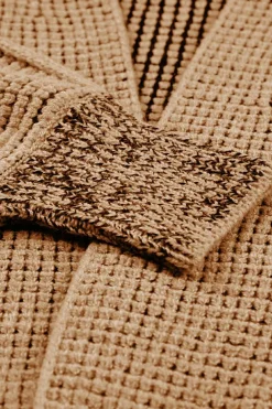 Outlet Dear-Lover Chunky Waffle Knit Oversized Collar Cardigan Brown