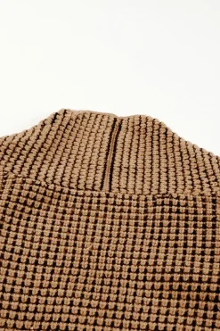 Outlet Dear-Lover Chunky Waffle Knit Oversized Collar Cardigan Brown