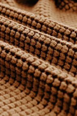 Outlet Dear-Lover Chunky Waffle Knit Oversized Collar Cardigan Brown