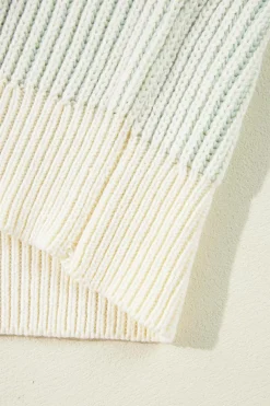 Outlet Dear-Lover Colorblock Textured Knit Bubble Sleeve Sweater Brown