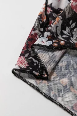 Fashion Dear-Lover Floral Print High Waist Maxi Skirt Brown