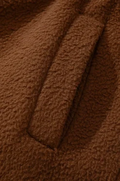Outlet Dear-Lover Half Zip Fleece Pullover Sweatshirt Brown