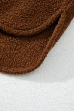 Outlet Dear-Lover Half Zip Fleece Pullover Sweatshirt Brown