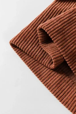 Best Dear-Lover High Waist Square Pockets Corduroy Pants Brown