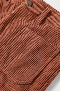 Best Dear-Lover High Waist Square Pockets Corduroy Pants Brown
