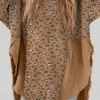 Clearance Dear-Lover Raw Edge Leopard Patchwork Oversized Blouse Brown Printed