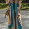Hot Dear-Lover Retro Geometric Printed Y Back Sleeveless Dress Brown