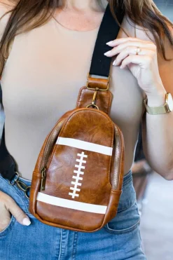 Best Dear-Lover Rugby Football PU Mini Crossbody Bag Brown
