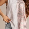 Sale Dear-Lover Colorblock Loose Tank Top Brown Stripe