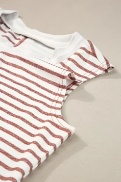 Sale Dear-Lover Colorblock Loose Tank Top Brown Stripe