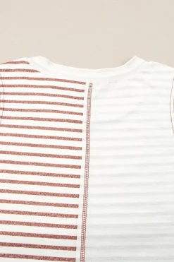 Sale Dear-Lover Colorblock Loose Tank Top Brown Stripe