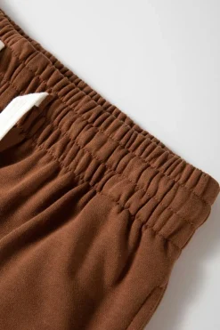 Sale Dear-Lover Striped Drop Shoulder Pullover and Jogger Pants Set Brown Stripe
