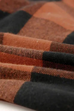 Outlet Dear-Lover Turn-down Collar Plaid Shirt Coat Brown