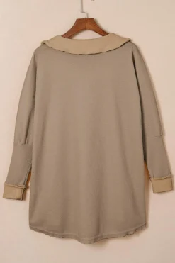 Best Dear-Lover Waffle Knit Buttoned Long Sleeve Top Brown