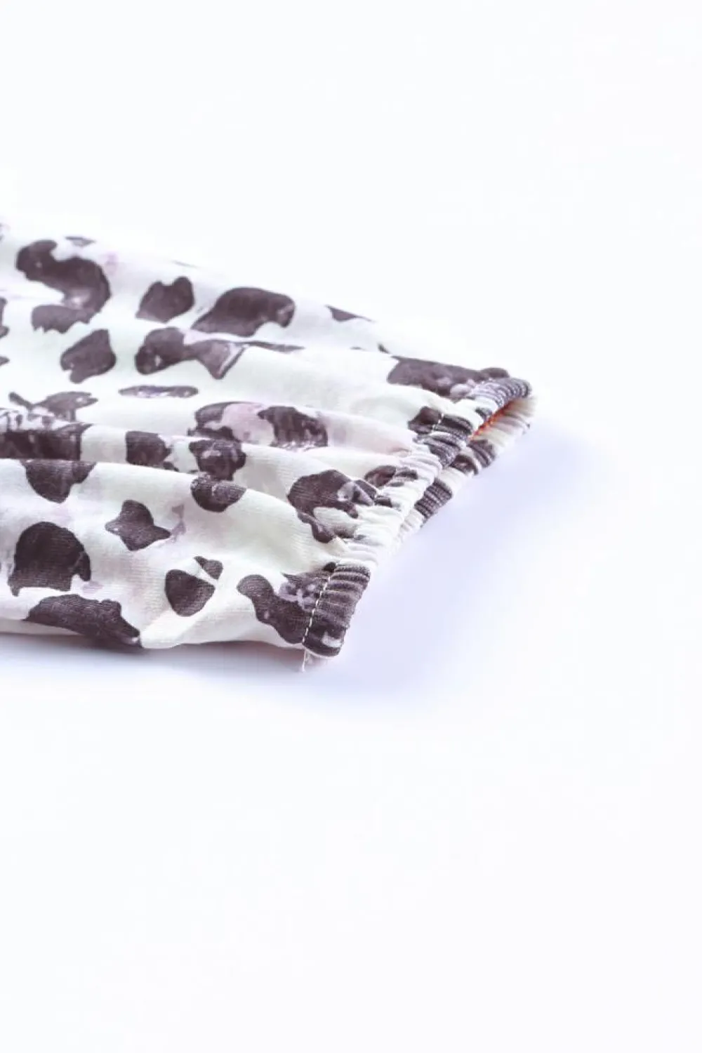Hot Dear-Lover Waffle Knit Leopard Patchwork Long Sleeve Dress Brown