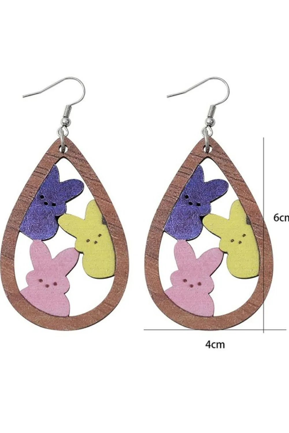 Outlet Dear-Lover Waterdrop Shape Easter Bunny Hook Earrings Brown
