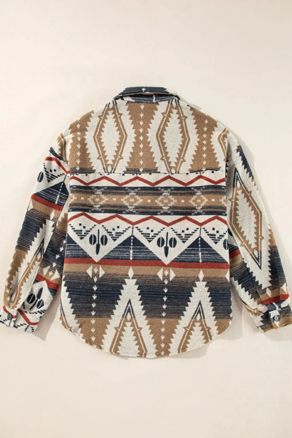 Outlet Dear-Lover Western Aztec Collared Button-up Sweatshirt Brown
