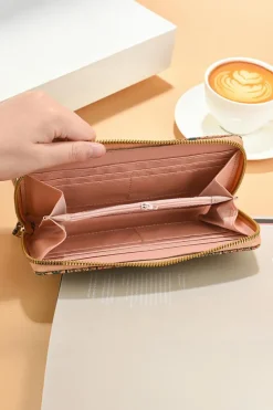 Hot Dear-Lover Western Pattern Print Wristlet PU Leather Wallet Brown