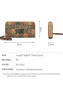 Hot Dear-Lover Western Pattern Print Wristlet PU Leather Wallet Brown