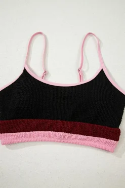 Online Dear-Lover Color Block High Waisted Sexy Bikini Set Burgundy