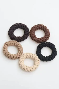 Hot Dear-Lover 5 Piece Thick Braided Hair Tie Set Camel