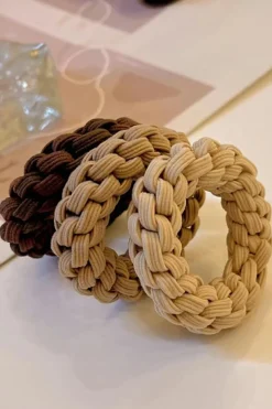 Hot Dear-Lover 5 Piece Thick Braided Hair Tie Set Camel