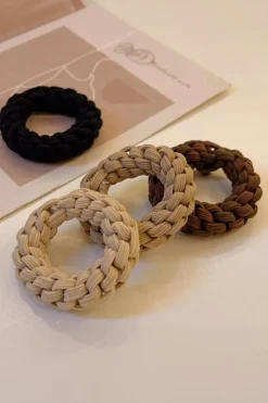 Hot Dear-Lover 5 Piece Thick Braided Hair Tie Set Camel