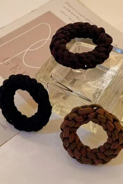 Hot Dear-Lover 5 Piece Thick Braided Hair Tie Set Camel