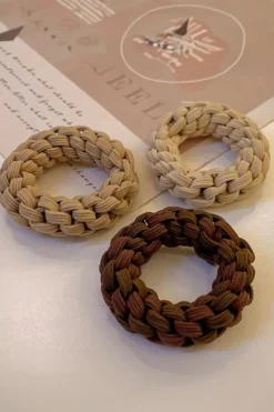 Hot Dear-Lover 5 Piece Thick Braided Hair Tie Set Camel