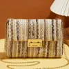 Best Dear-Lover Bohemian Woven Gold Chain Shoulder Bag Camel
