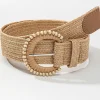 New Dear-Lover Boho Beaded Straw Woven Belt Camel