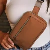 Online Dear-Lover Minimalist Multi-zipped Crossbody Bag Camel