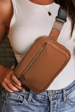 Online Dear-Lover Minimalist Multi-zipped Crossbody Bag Camel