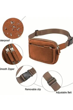 Online Dear-Lover Minimalist Multi-zipped Crossbody Bag Camel