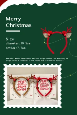 Discount Dear-Lover Reindeer Antlers Christmas Headband Camel