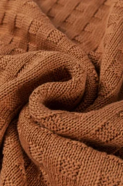 Clearance Dear-Lover Round Neck Textured Knit Sweater Vest Camel
