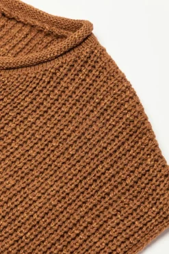 Fashion Dear-Lover Solid Color Short Sleeve Notched V Neck Sweater Dress Camel
