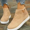 Outlet Dear-Lover Suede Slip-on Casual Boots Camel