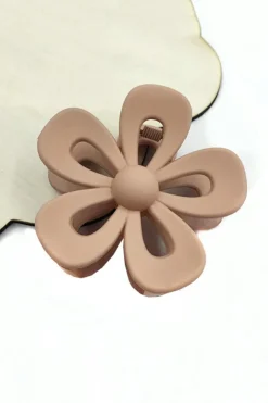 Clearance Dear-Lover Sweet Hollowed Flower Shape Claw Clip Camel